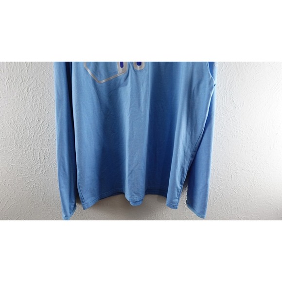 RLX Ralph Lauren Golf 1/4 Zip Blue Herringbone Stretch Wicking Men's Size L - Picture 2 of 2